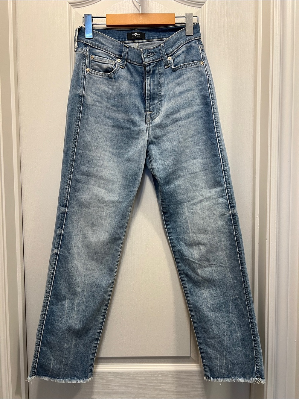 7 For All Mankind Light Blue Straight-Leg Jeans